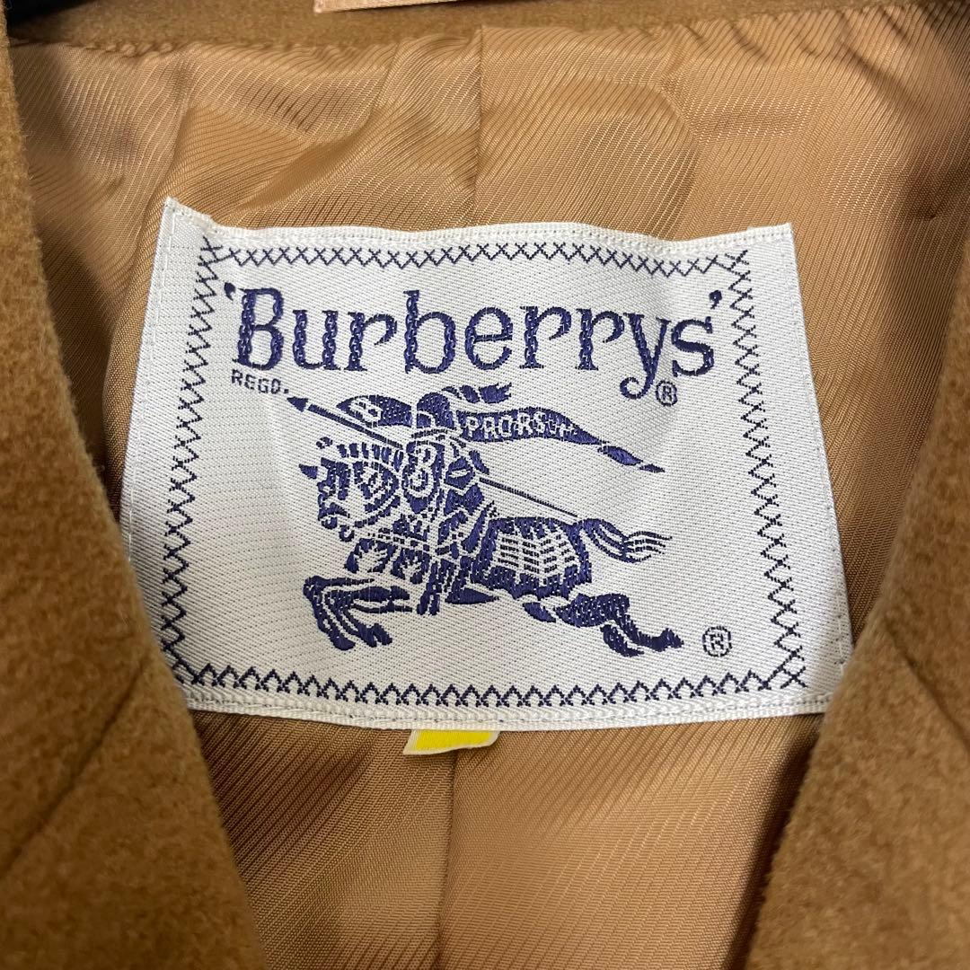 【美品】バーバリー カシミヤ ウール ダブルブレスト チェスターコート ブラウン