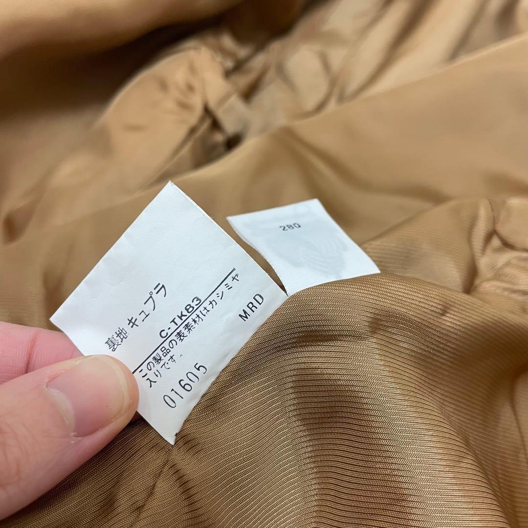 【美品】バーバリー カシミヤ ウール ダブルブレスト チェスターコート ブラウン