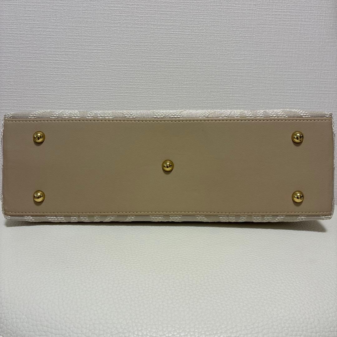 和装バッグ 利休バッグ パールベージュ 花柄