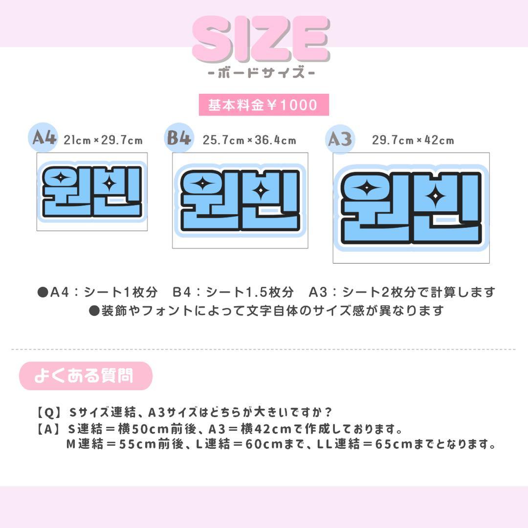 ❤︎うちわ屋さん うちわ文字 オーダー 文字パネル 連結 ハングル ネームボード❤︎