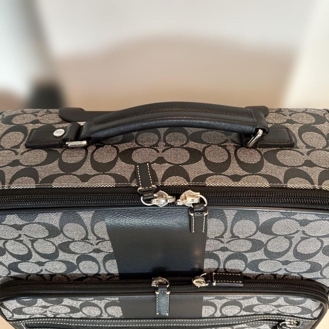 超美品　COACH モノグラム キャリーケース グレー/ブラック