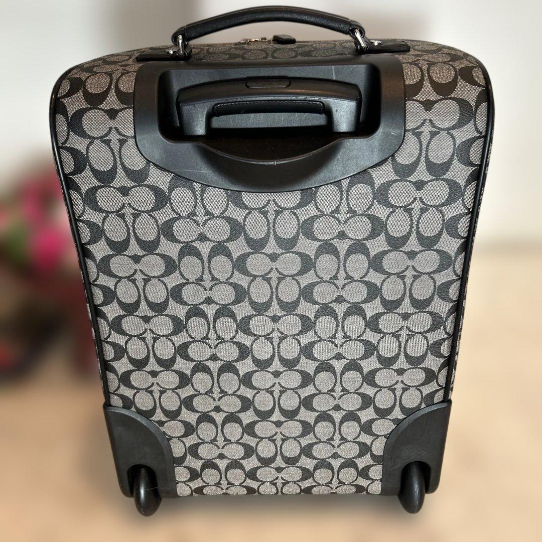 超美品　COACH モノグラム キャリーケース グレー/ブラック
