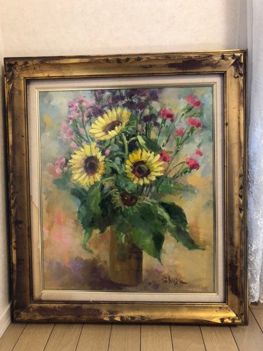 絵画 油絵　Ｆ8   庭の花