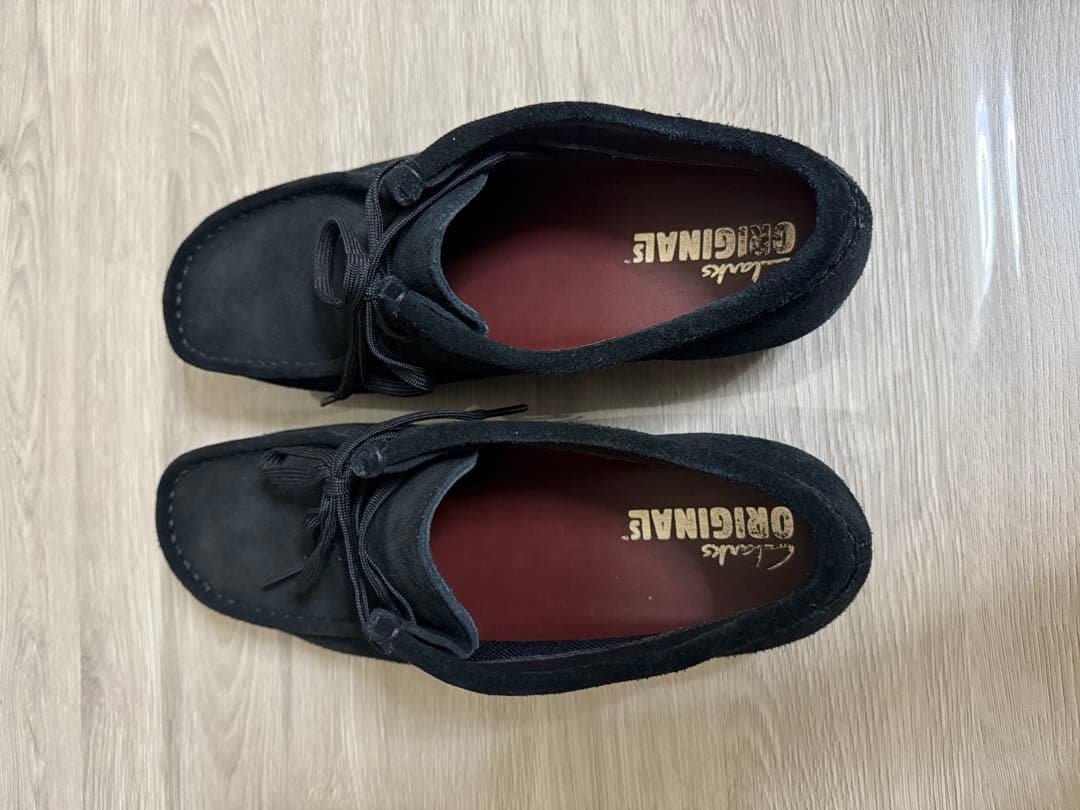 クラークス　ワラビーゴアテックス　スエード　黒　25.5