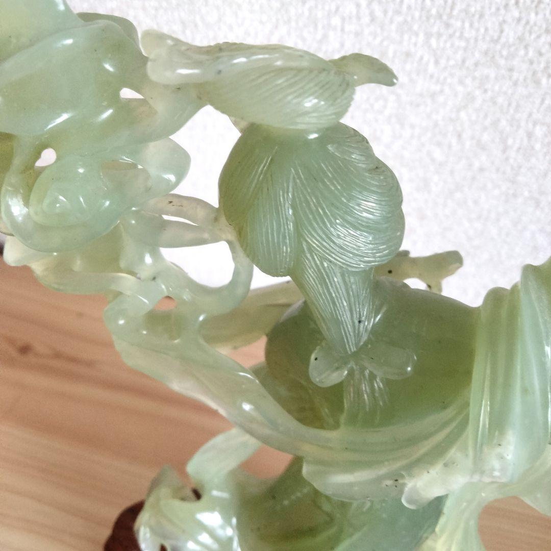 中国美術　古美術品　翡翠　天女　羽衣天女　立像　香港　置物　時代物　縁起物　唐物