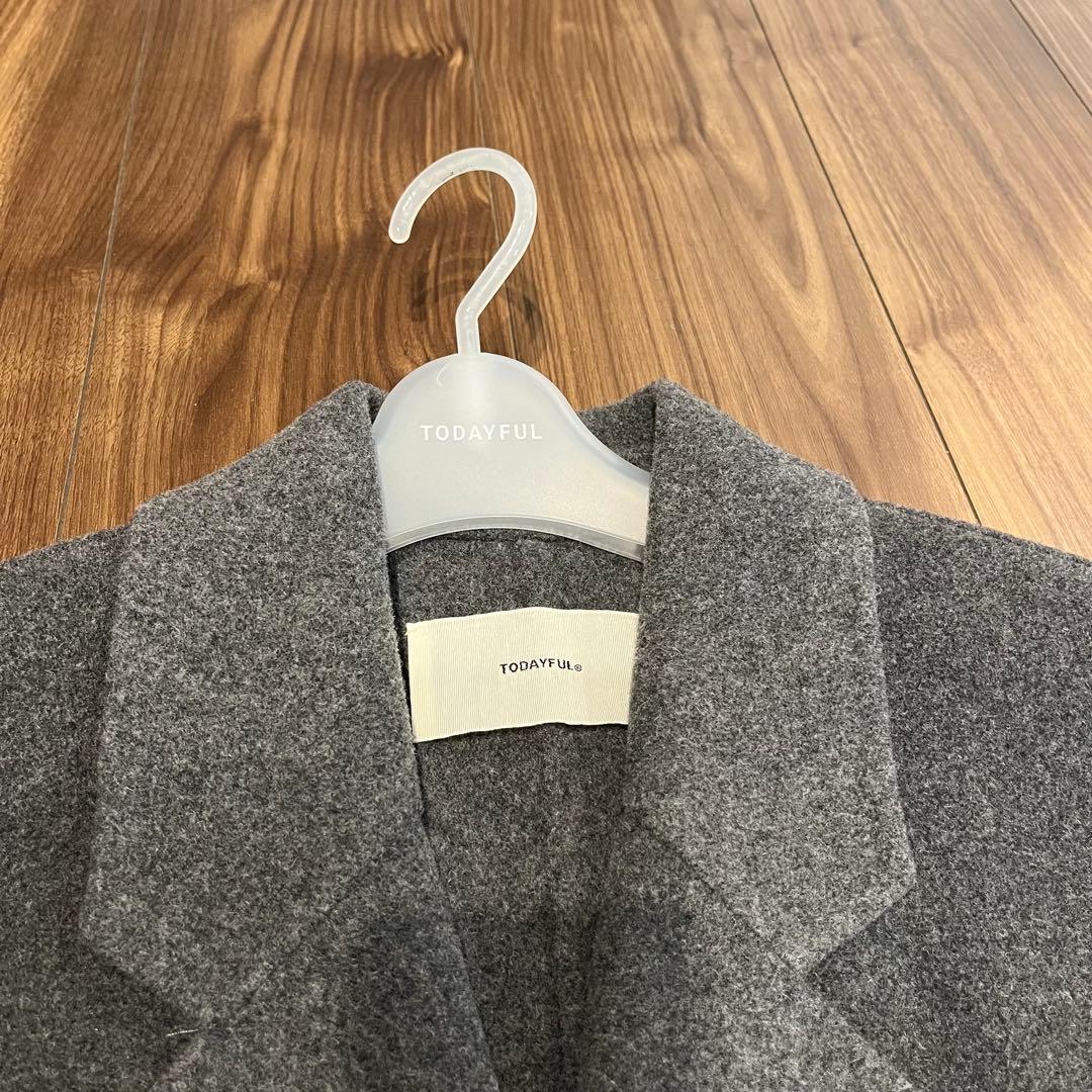 【todayful】Wool Over Coat 36 チャコールグレー