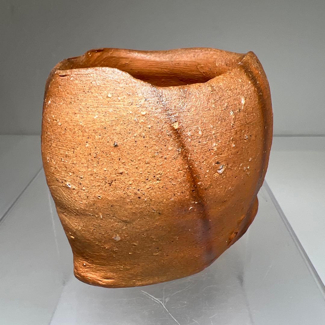 隠崎隆一　備前ぐい呑　共箱　幅約7㎝　東Y7-0507⭐︎2Fトヒサ