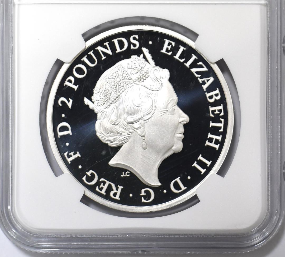 【銀貨】最高鑑定PF70UC　英ロイヤルミント・イングランドのライオンFDOI