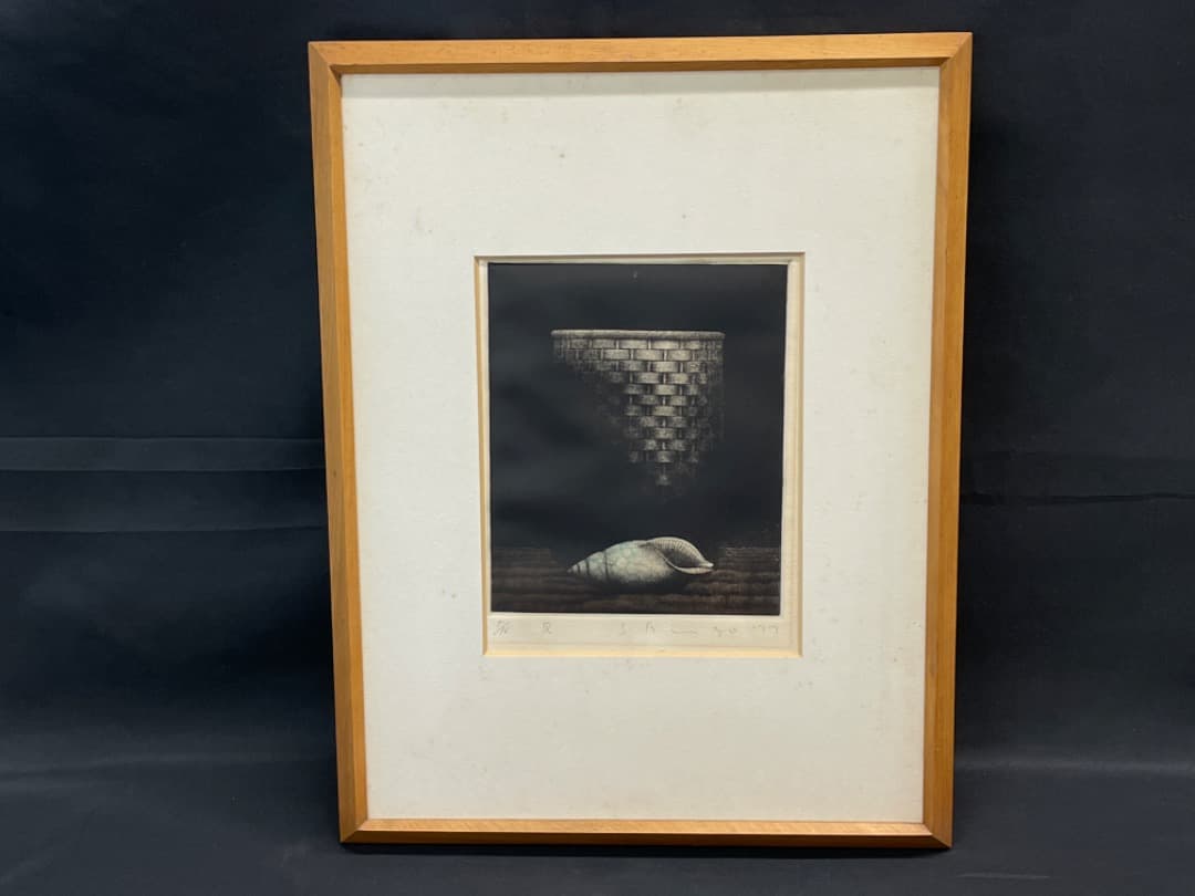 絵画 「貝」限定16部 シリアル5/16 リトグラフ 版画 額装 古美術 b