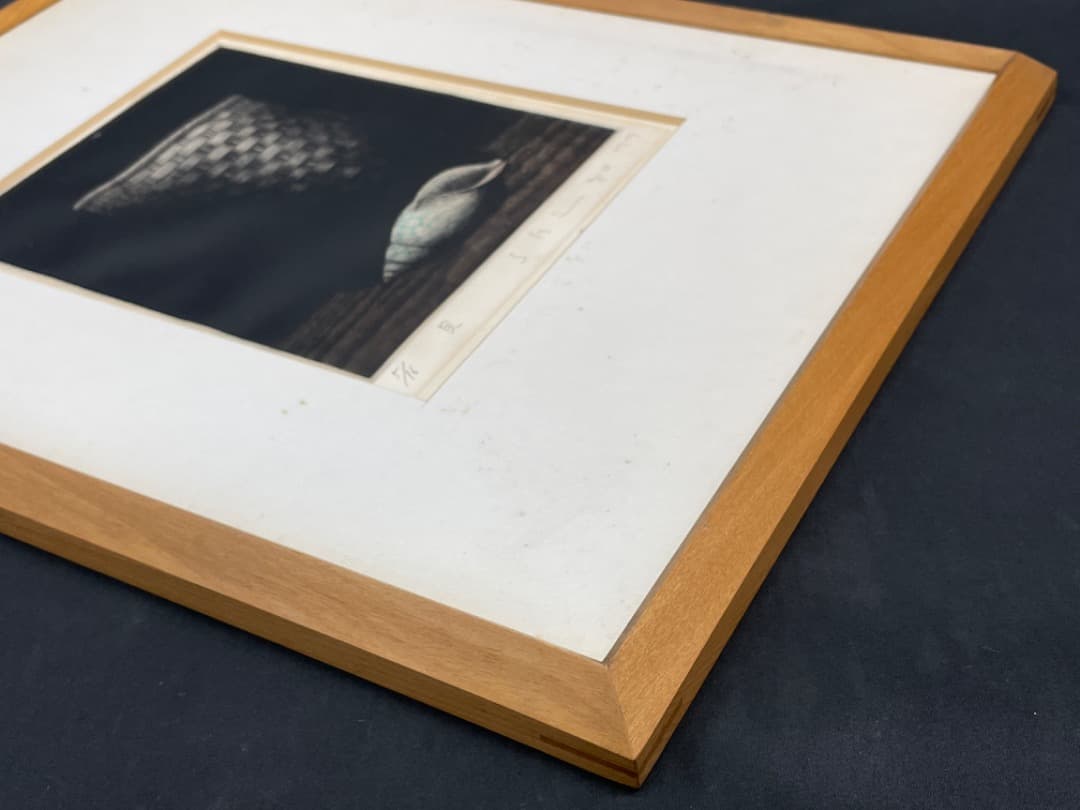 絵画 「貝」限定16部 シリアル5/16 リトグラフ 版画 額装 古美術 b