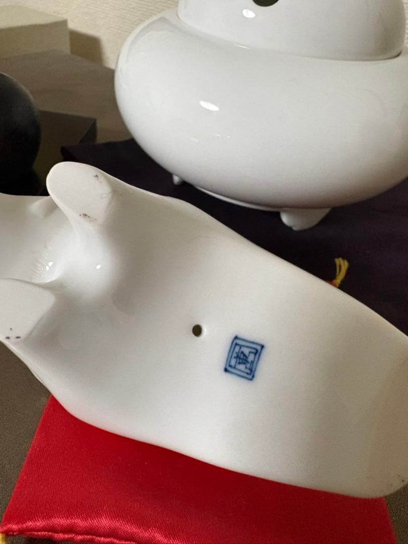畑萬置物(亥、兎2点)井上萬二香炉セット販売(バラ売可)