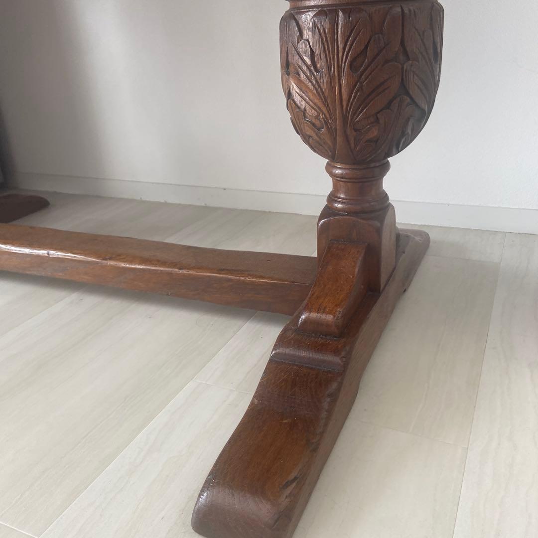 英国　アンティーク オーク　伸長式ダイニングテーブル ドローリーフテーブル