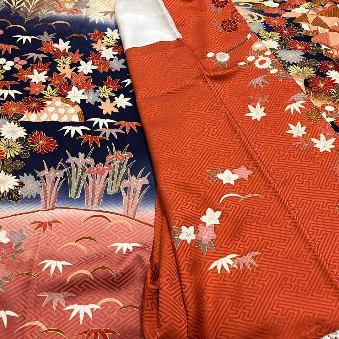 逸品６点！鈴乃屋振袖＆新品袋帯＆帯締&帯揚&新品髪飾り＆サガフォックス 成人式