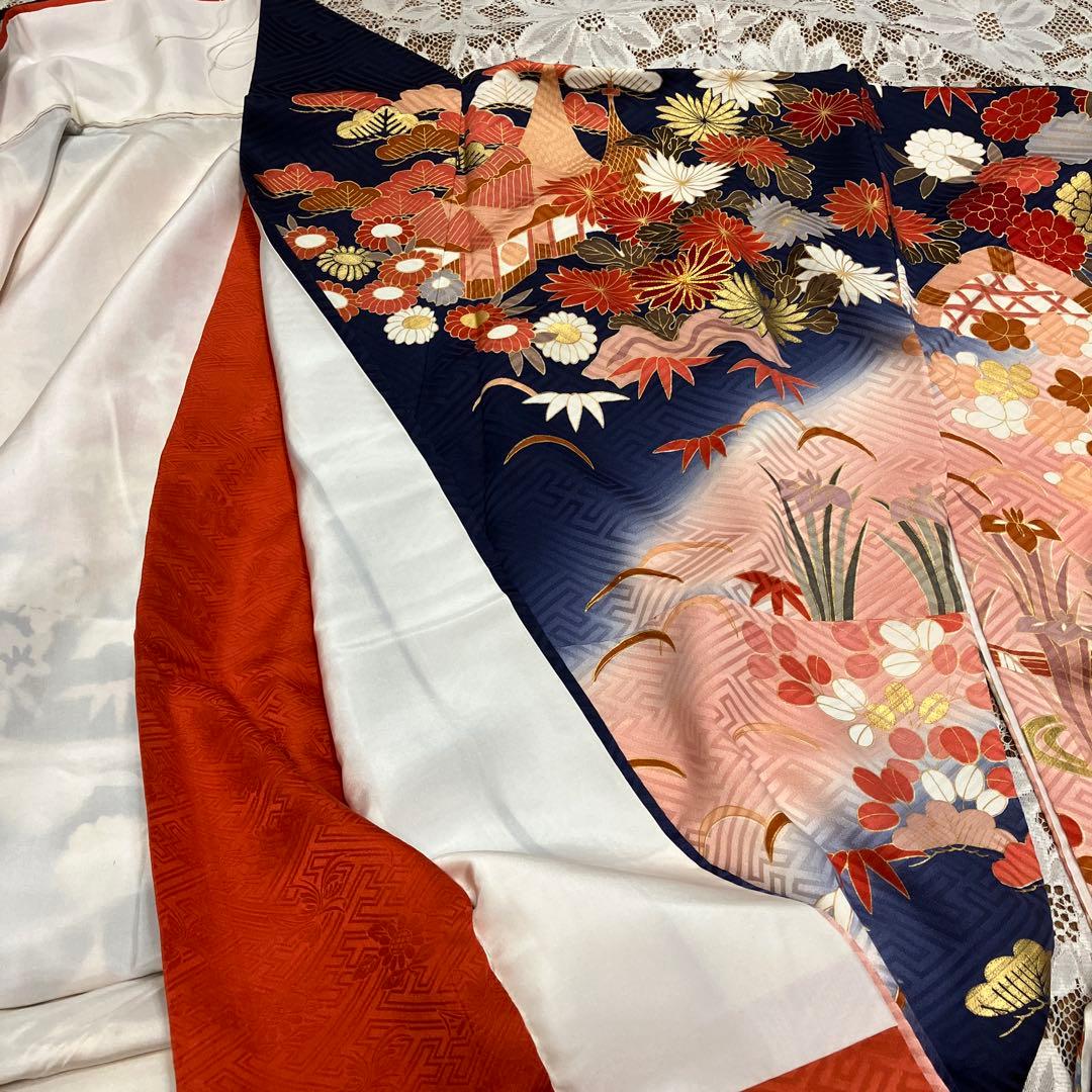 逸品６点！鈴乃屋振袖＆新品袋帯＆帯締&帯揚&新品髪飾り＆サガフォックス 成人式