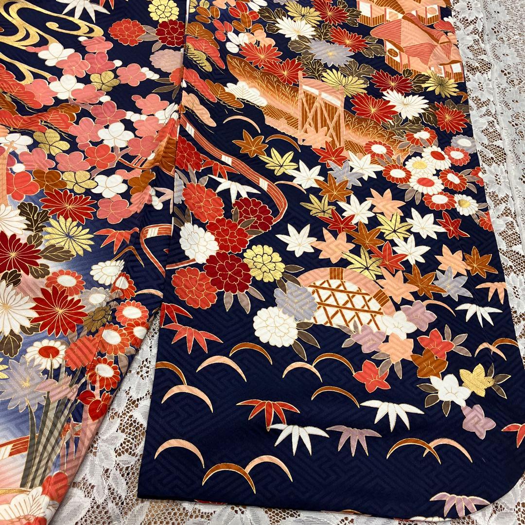 逸品６点！鈴乃屋振袖＆新品袋帯＆帯締&帯揚&新品髪飾り＆サガフォックス 成人式