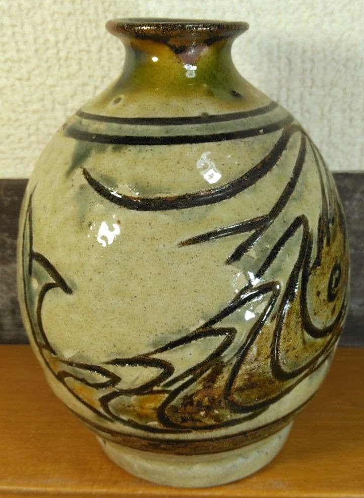 希少‼人間国宝 金城次郎 海老徳利 栞 共箱 美品 壺屋焼 壷屋焼 海老紋徳利