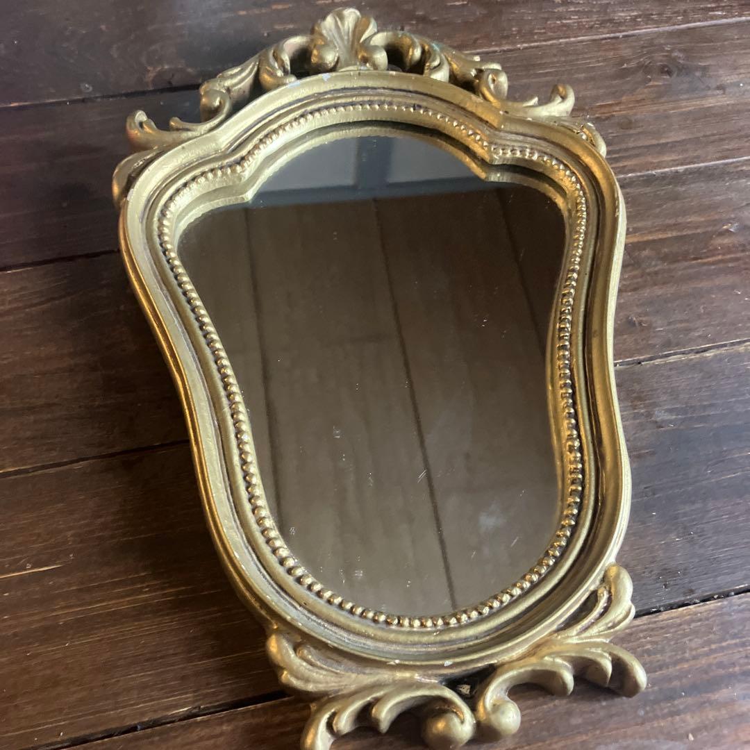 フランスアンティークゴールドフレームミラー　フランスアンティーク鏡　壁掛け