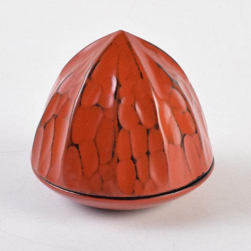 茶道具　源陵香作　根來塗　鬼灯香合　共箱　V　9200