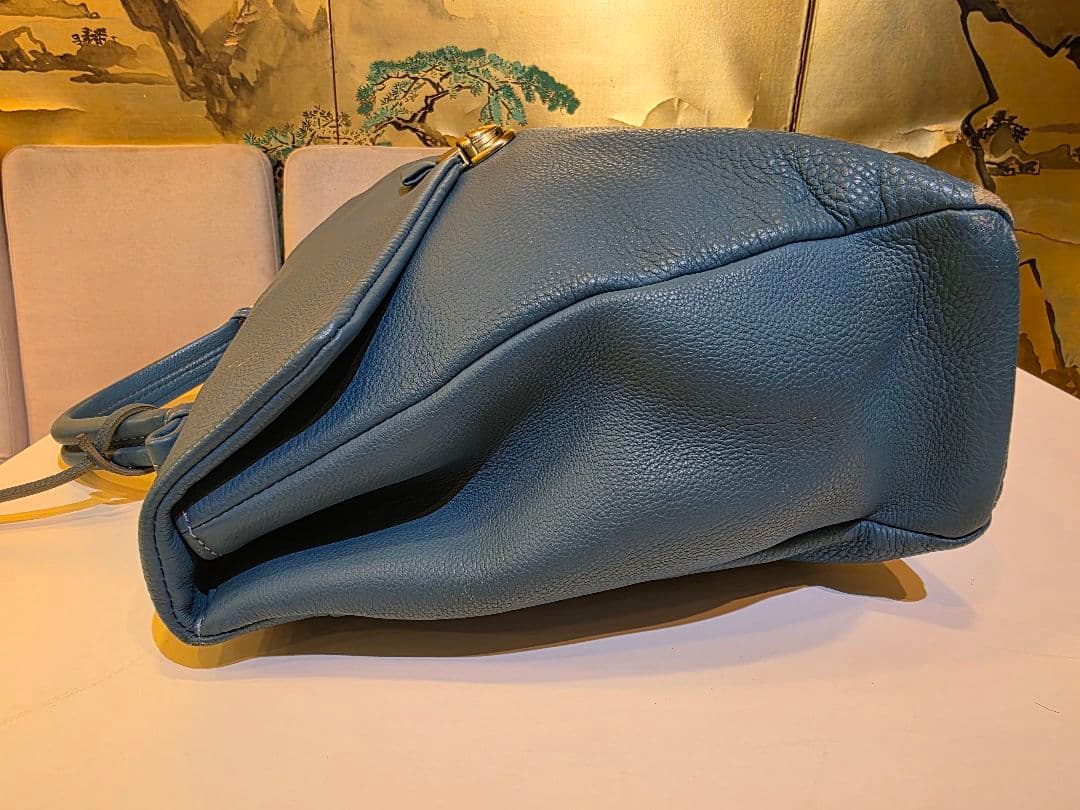 大峽製鞄　レイロウ　レザー　ビジネスバッグ　ブルー