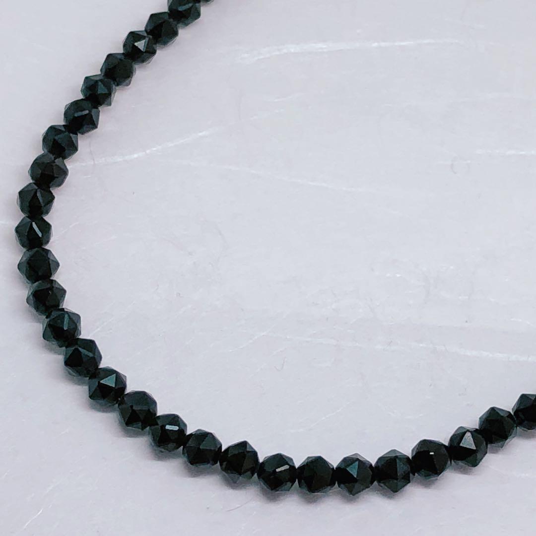AAAモリオンスターカット8mmネックレス65cm＋アジャスター5cm 黒水晶