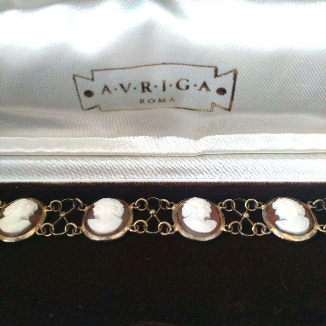 年代物　AVRIGA ROMA 　カメオ調 ブレスレット　カメオ