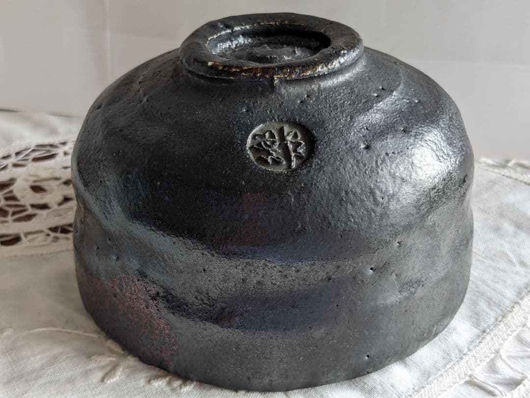 ♦楽焼 楽茶碗 黒楽 茶道具 アンティーク 骨董品 コレクション