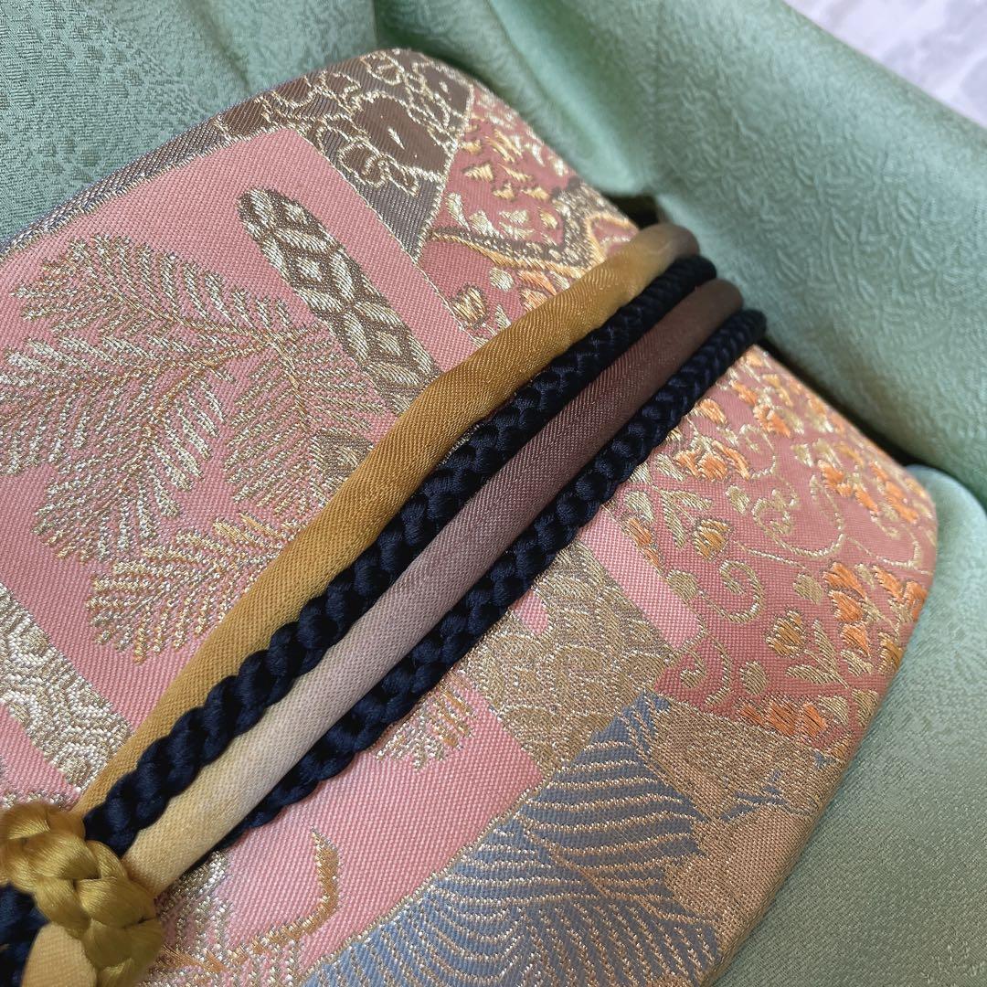 色無地　フルセット　丹後ちりめん　嵯峨野　蔓柏紋　パールトーン　地紋　H10