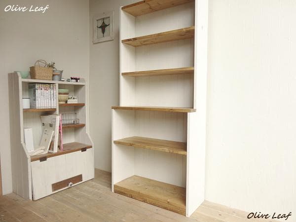 サイズ、デザインオーダー可！●6段カップボードW64●シャビーホワイト●受注製作