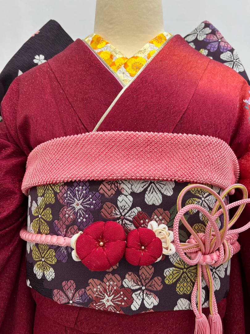 ゆったりサイズ　振り袖　フルセット　長襦袢　金彩　成人式　大きめ　振袖　579