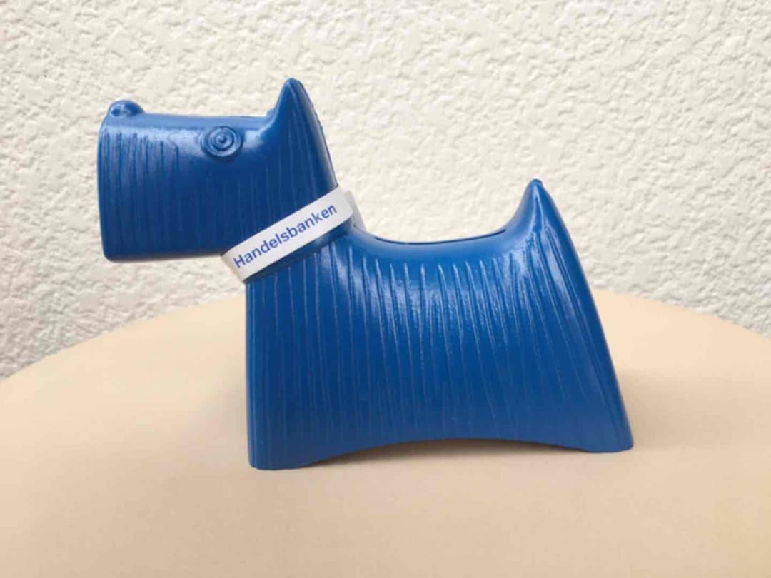 スコティッシュテリア　貯金箱(ブルー) スウェーデン 【希少】