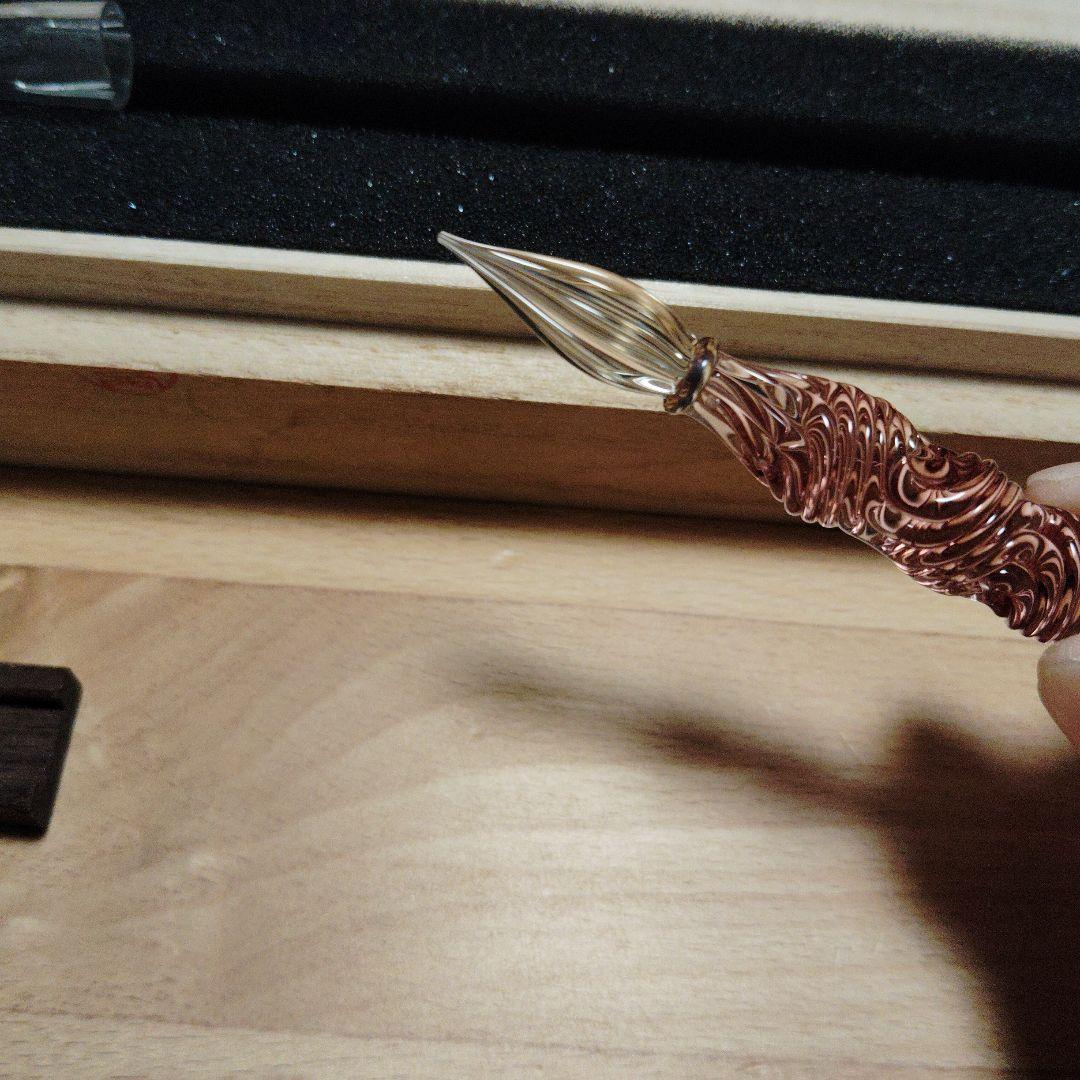 川西硝子　ガラスペン　ピンク