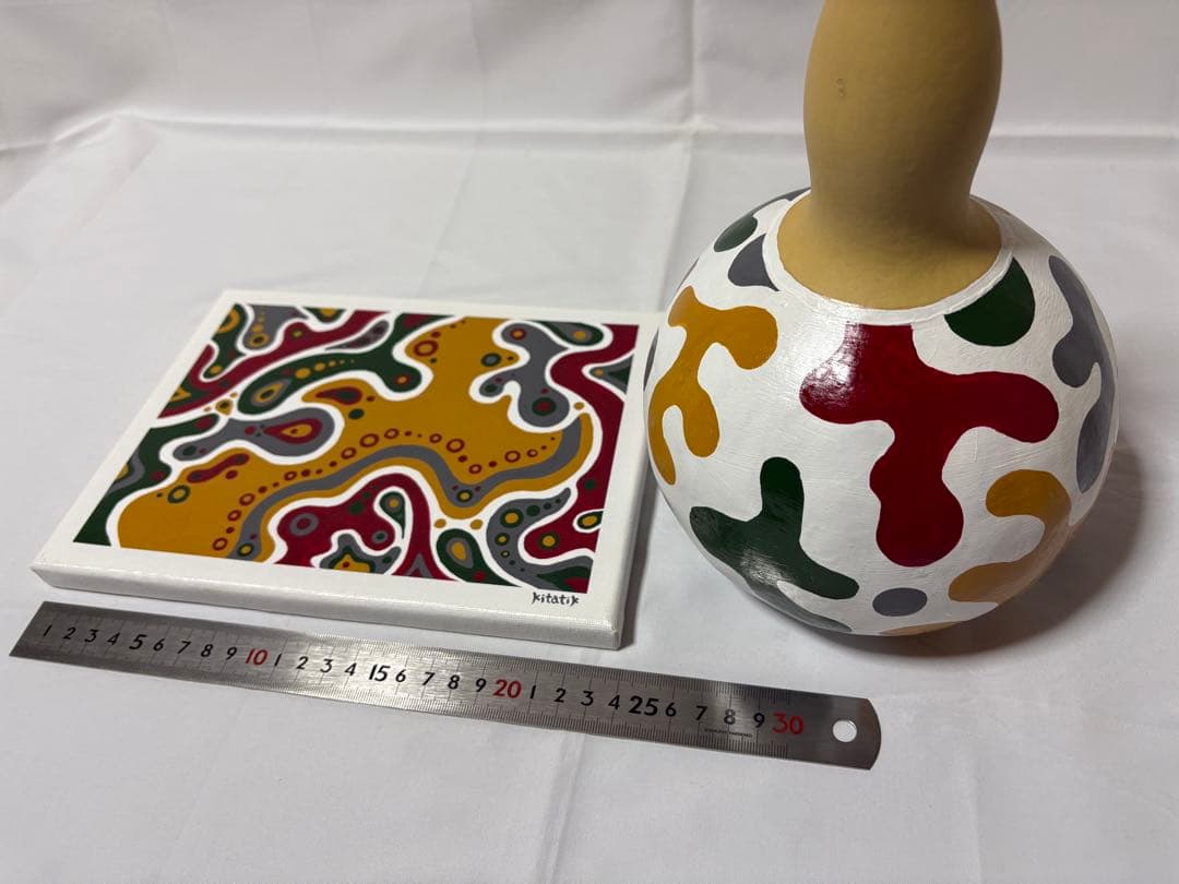 ひょうたん細工と絵画のセット 『弥勒ユニコーン』