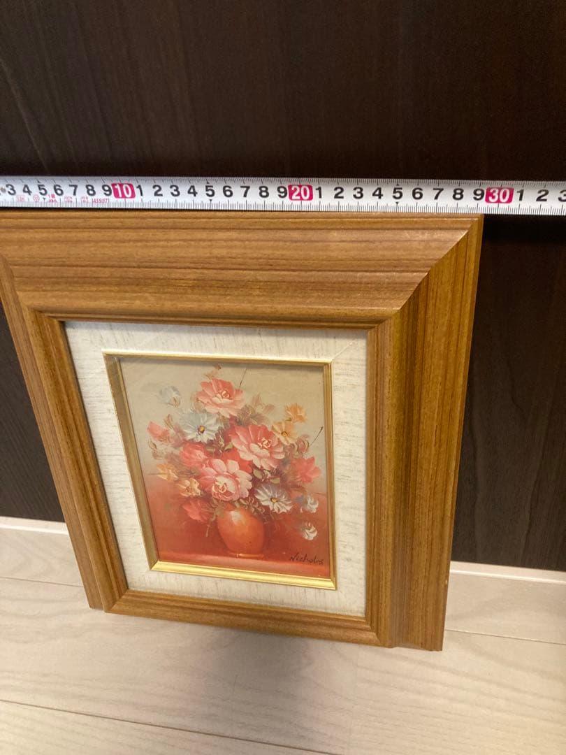 Nicholas 花瓶に生けた花 油彩画