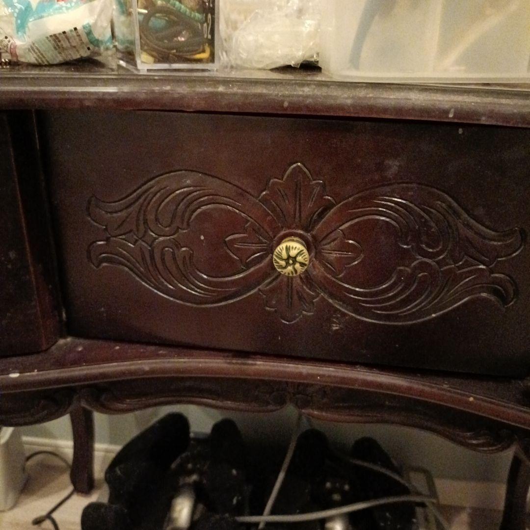 Yuriさま専用。姫系猫足アンティークダークブラウン ドレッサー