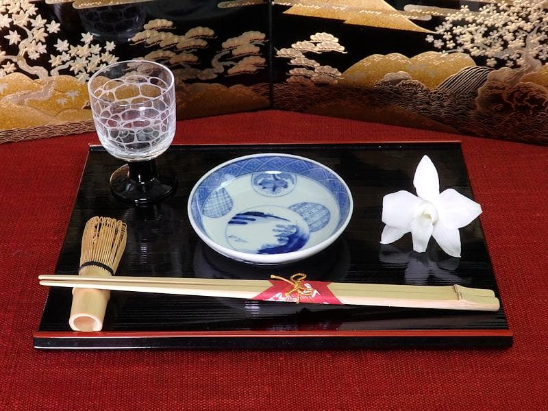 古伊万里　染付　墨弾き　丸紋の図　豆皿　手塩皿　２枚　C794AS-CRq