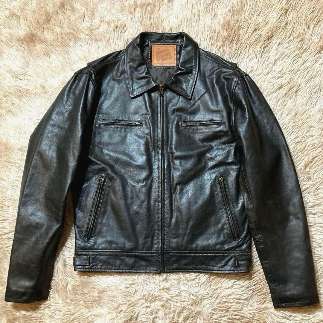 【DEGNER】 カウレザートラッカージャケット　 黒　M（大きめサイジング）