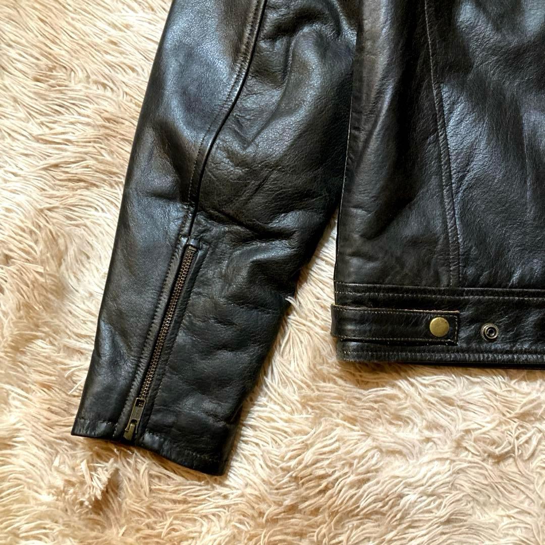 【DEGNER】 カウレザートラッカージャケット　 黒　M（大きめサイジング）