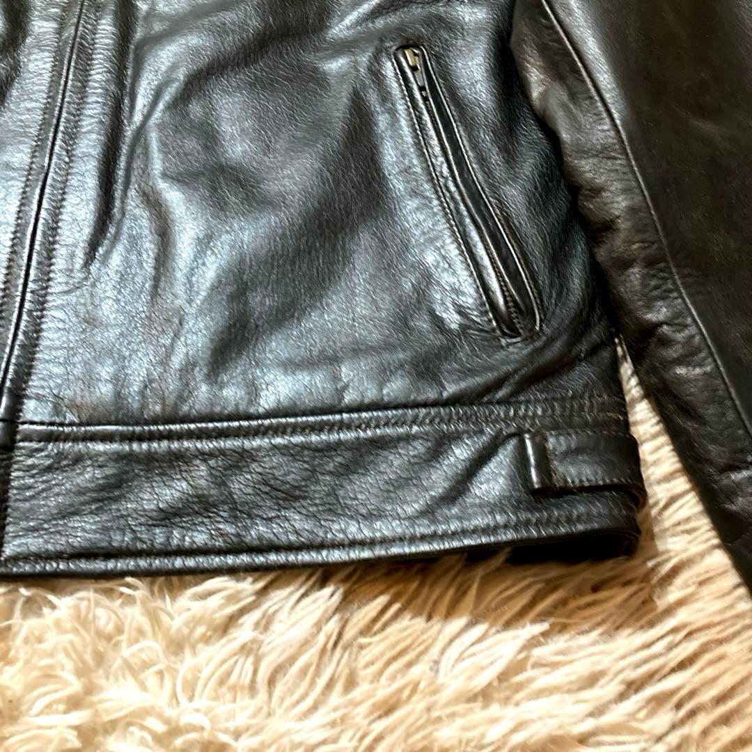 【DEGNER】 カウレザートラッカージャケット　 黒　M（大きめサイジング）