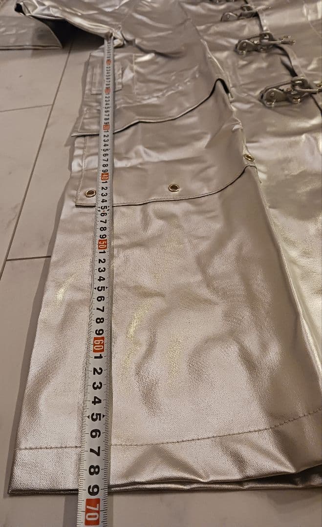 防火服　消防服　シルバー ロングコート　ファイヤーマンコート