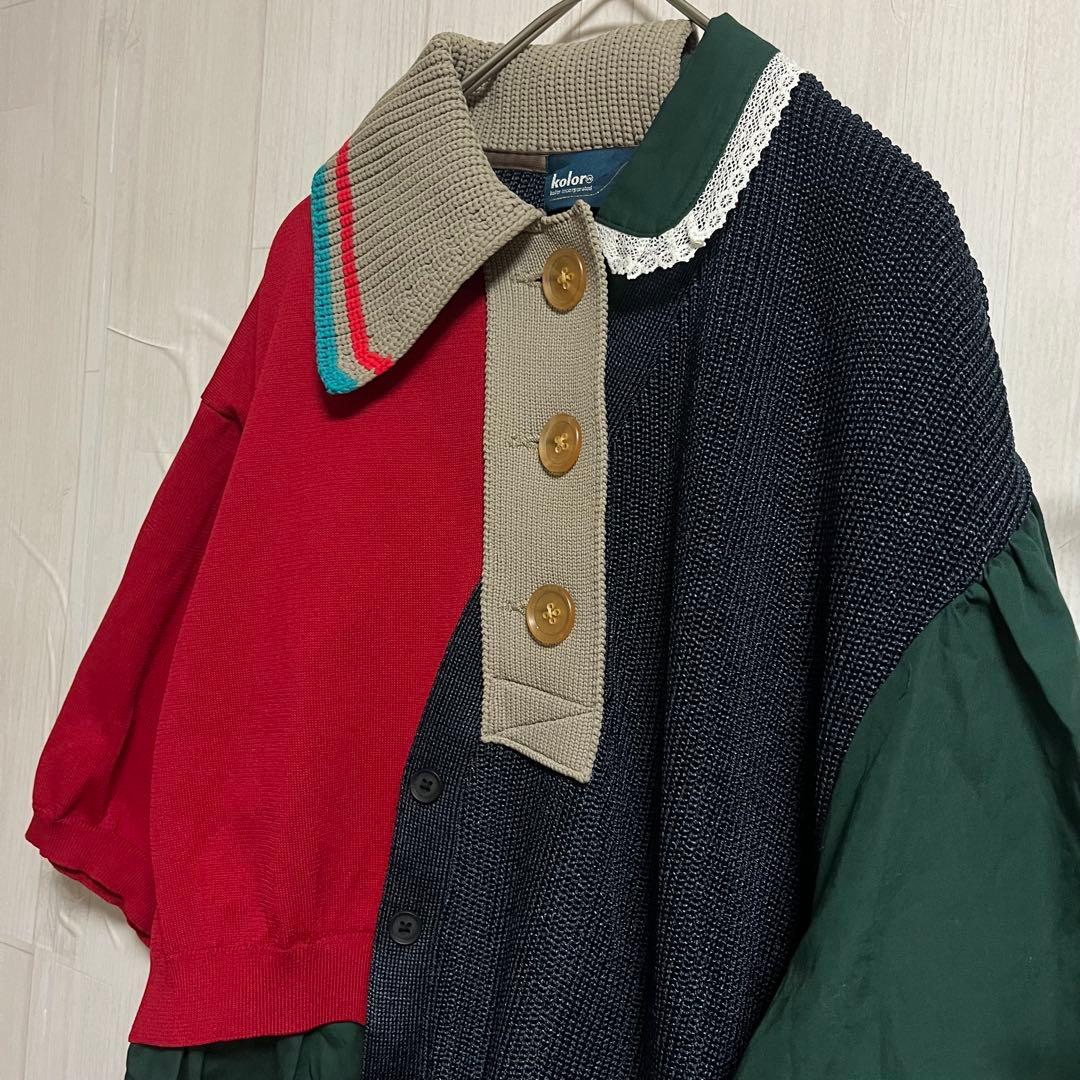 【極美品】kolor カラー デザインシャツ 変形　トップス　ポロシャツ　完売品
