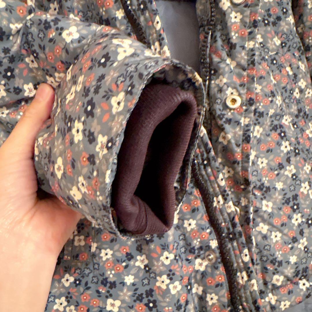 プチバトー　Petit Bateau 中綿　アウター　花　ブルー　女の子 95