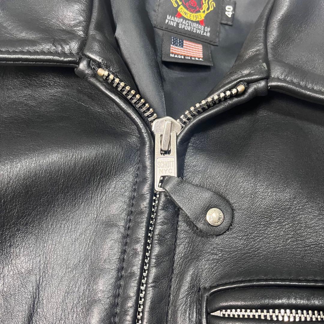 美品✨【米国製】schott トラッカージャケット 103us 40 ブラック