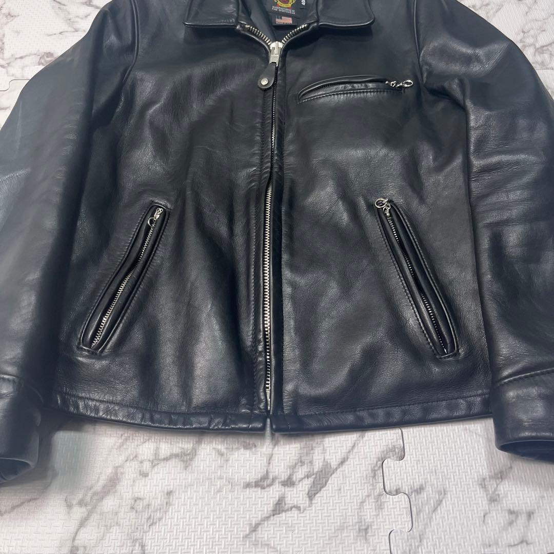 美品✨【米国製】schott トラッカージャケット 103us 40 ブラック