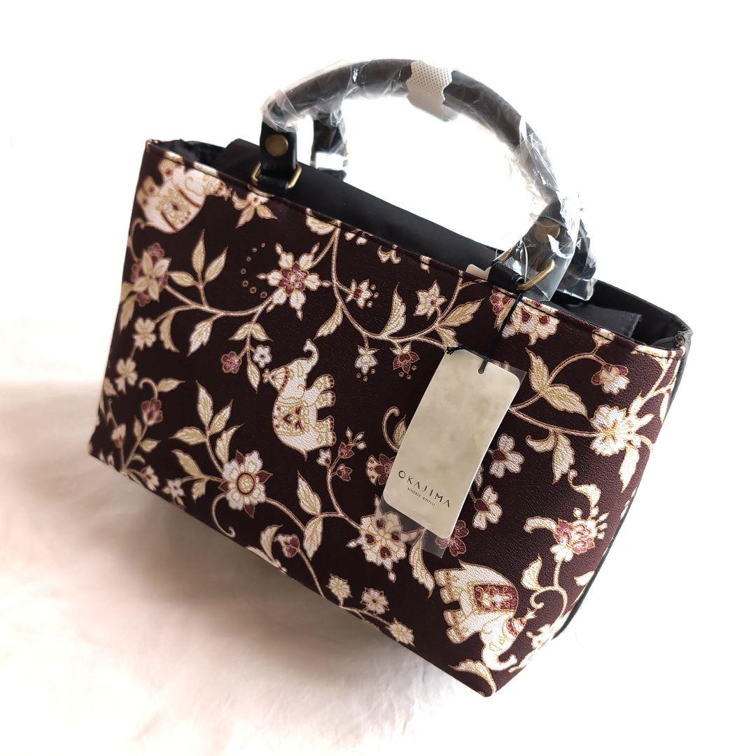 [新品] 皇室御用達　京都　岡重　花柄 和装バッグ