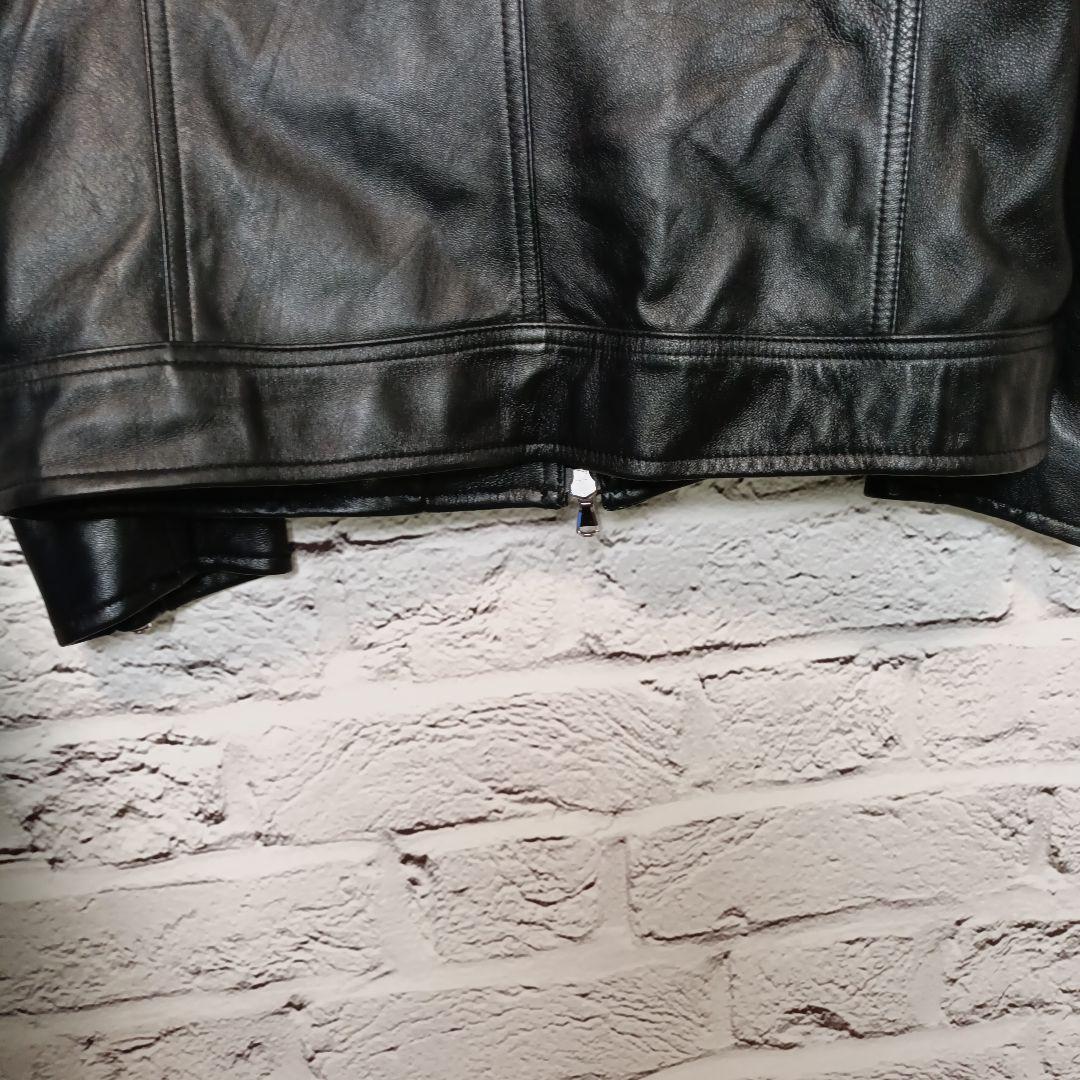 美品■NANO UNIVERSE ライダースジャケット ブラック ラムレザー