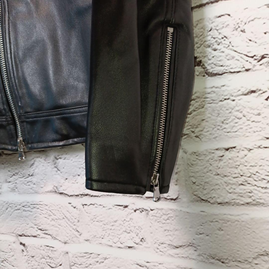 美品■NANO UNIVERSE ライダースジャケット ブラック ラムレザー