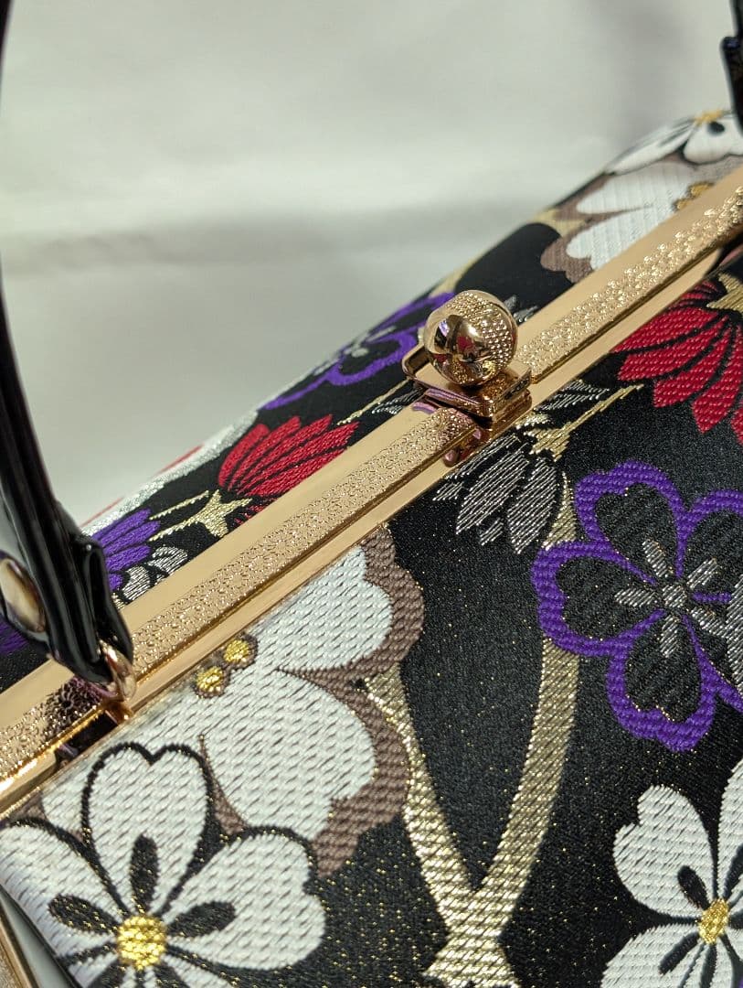 振袖用草履バッグセット　草履バッグセット　帯地 Sサイズ　黒地　新品未使用