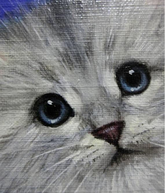 サンバ　　八代亜紀　チビたん　油彩画 S3号　真作保証