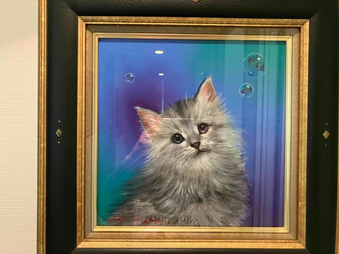 サンバ　　八代亜紀　チビたん　油彩画 S3号　真作保証