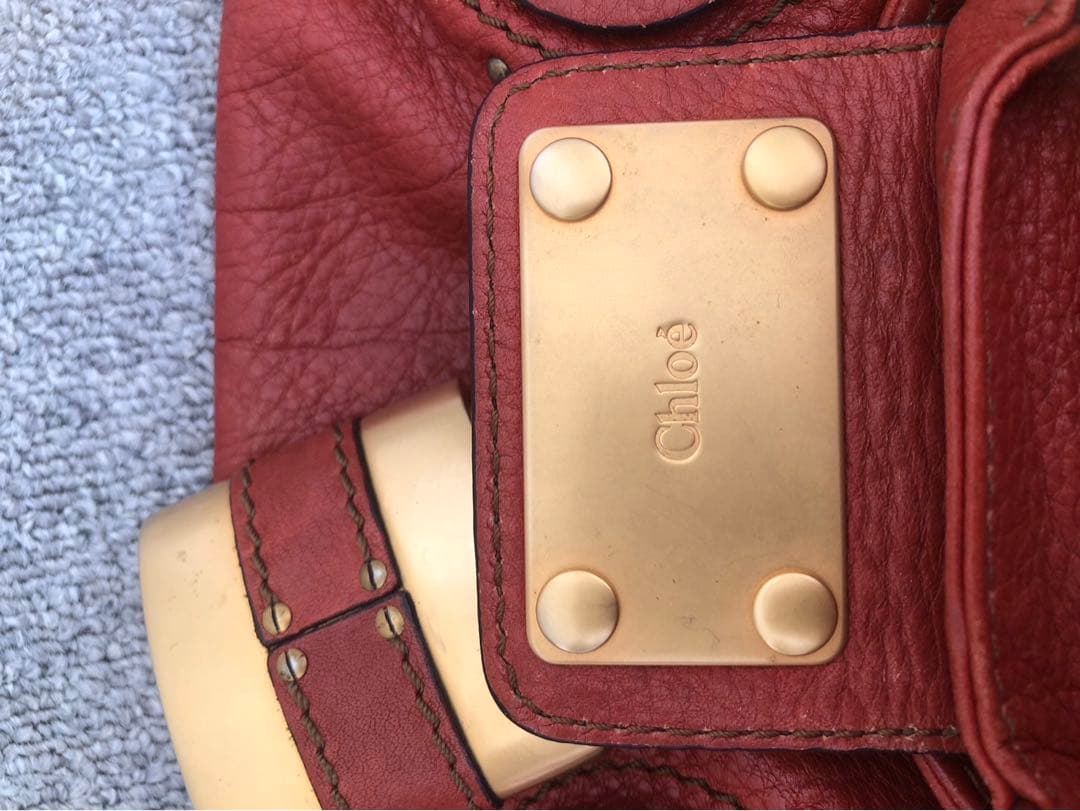 クロエ Chloe パディントン ハンドバッグ レザー ブラウン オレンジ